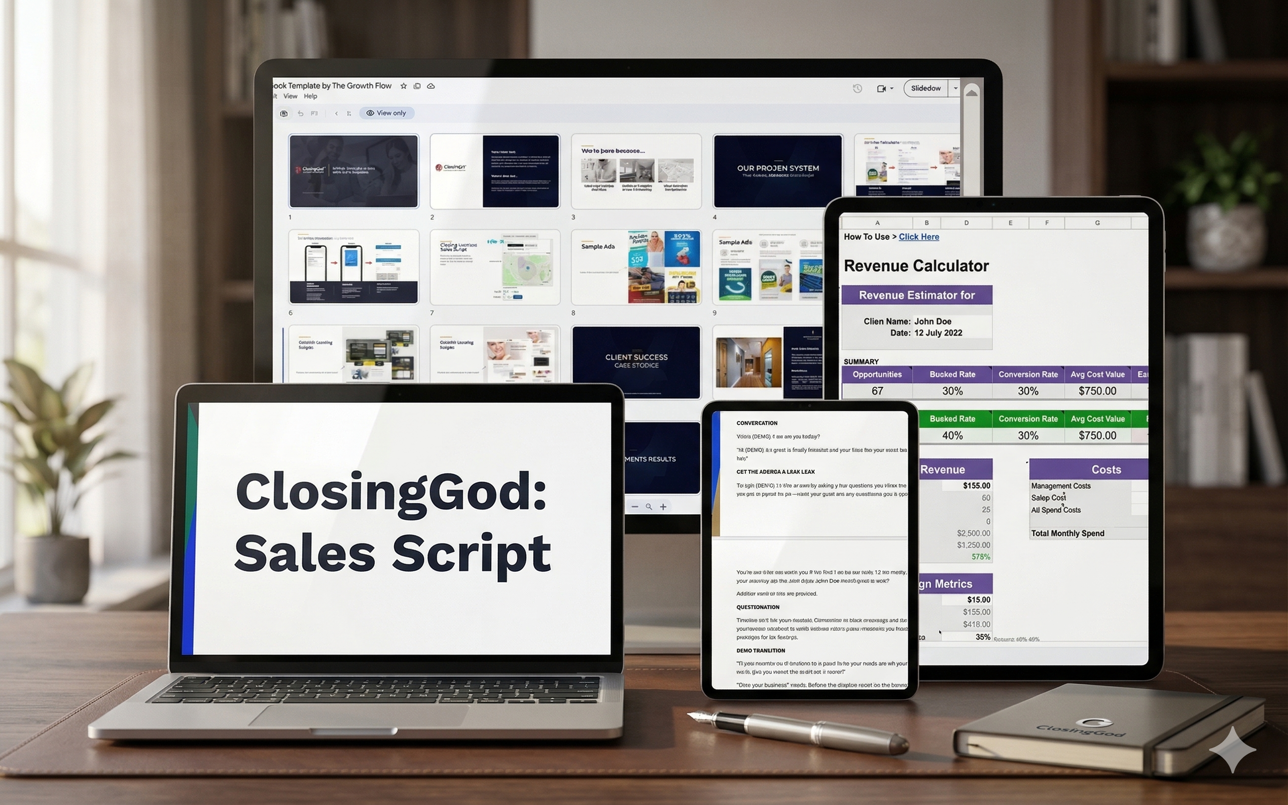 Agency Closing System Bundle (Scripts + Calculator + Pitch Deck)